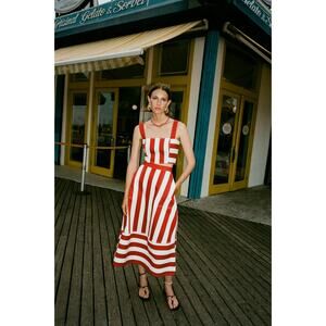 Rhode Nadine Skirt Brick Cabana Stripe - 0